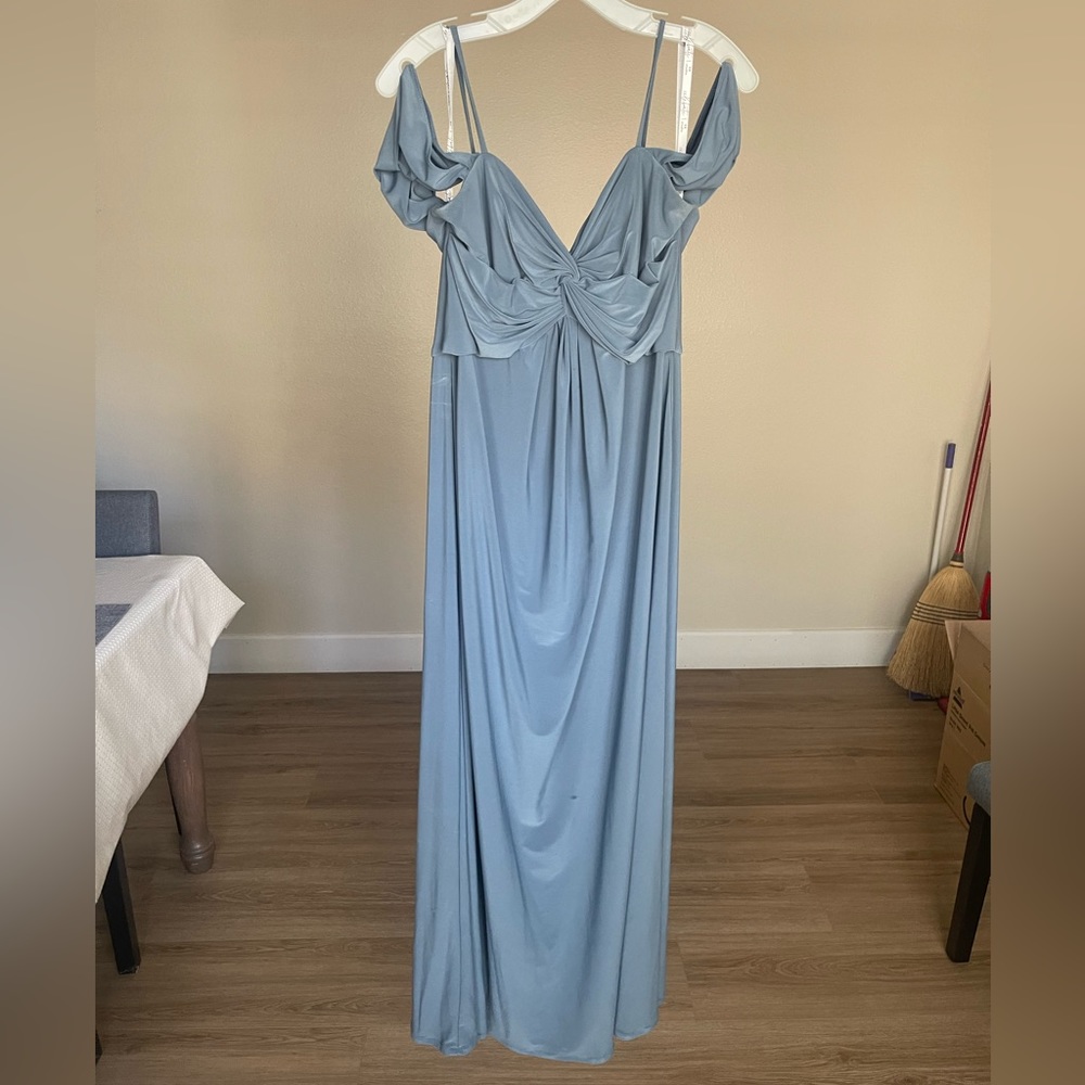 David’s bridal steel blue dress